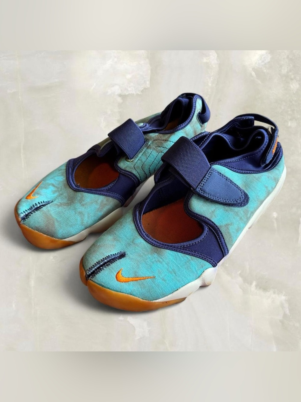 Rare 2010s Nike Air Rift Premium QS Blue Tie Dye Tabi Sneakers